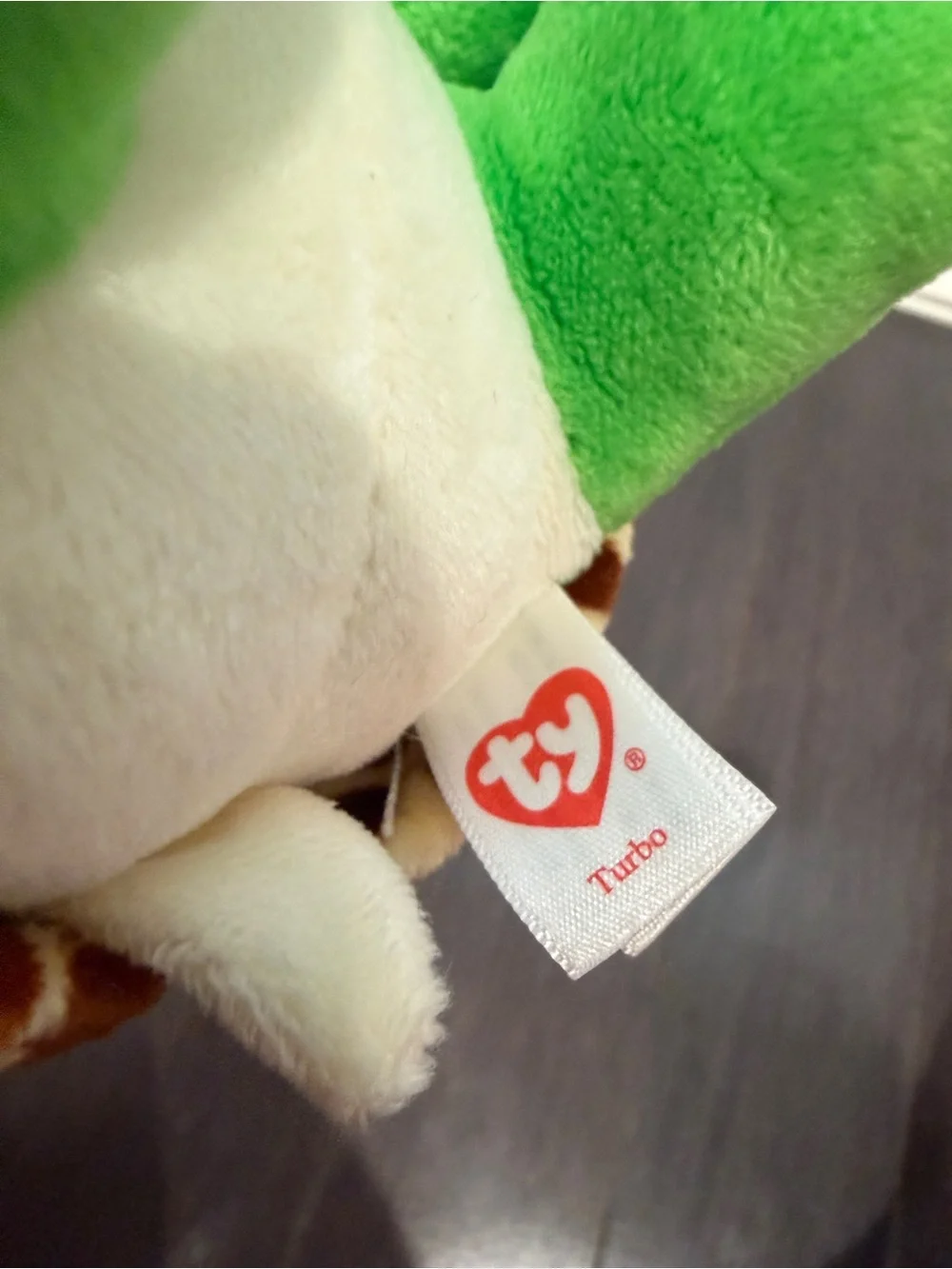 NWOT Ty 6” in Turbo Green and White Turtle Plush Stuffed Animal Toy Kids